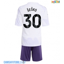 Camisa de time de futebol Manchester United Benjamin Sesko #30 Replicas 2º Equipamento Infantil 2025-26 Manga Curta (+ Calças curtas)